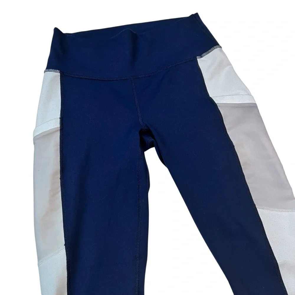 Fabletics‎ Mila Pocket PowerHold Leggings Navy Cream XXS